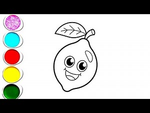 How to draw cute cartoon lemon drawing for kids beginners artist !!