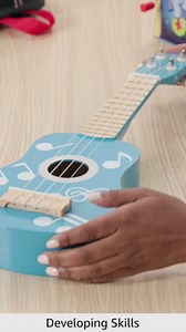 Hape Kid's Wooden Toy Ukulele in Multicolor