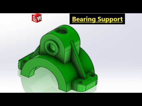 SolidWorks Bearing Support Design | Beginner Tutorial (#15)