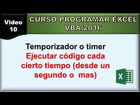 10 curso excel vba 2016: temporizador o timer
