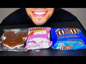 ASMR DISNEY FATBOY M&M'S ICE CREAM COOKIES AND CREAM *CHOCOLATE* JERRY CANDY ASMR CHALLENGE