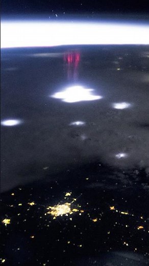 Red Sprite Lightning From Space