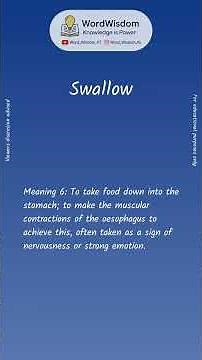 What does "Swallow" mean? | English vocabulary shorts | #swallow #wordwisdom