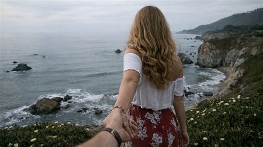 First person view shows California landscape