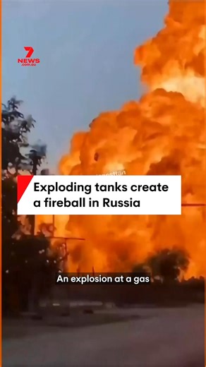 An explosion at a gas station in Russia has produced a huge fireball. At least two people were hurt. #fireball #tankexplosion #russiagasstationblast #Russia | 7NEWS Australia