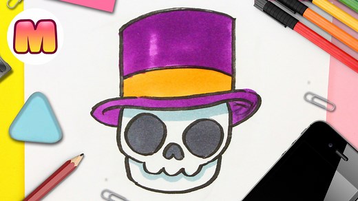 15K views · 128 reactions | Cómo dibujar una calavera kawaii paso a paso es fácil con este vídeo. Aprende este y otros dibujos para Halloween en Muy Kawaii. Puedes aprender a dibujar la calavera desde el bocetos a lápiz y luego la tinta, terminando con el color. | 365 Bocetos | Facebook