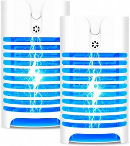 2 PK LIGHTSMAX Indoor Insect Killer, Plug-in Bug Zapper Electric Mosquito Killer Lamp with Light Sensor - Perfect for Indoor Pest Control (white)