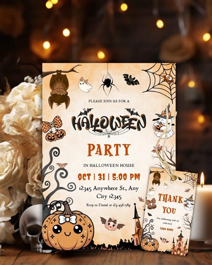 Editable Halloween Party Invitation, Spooky Birthday Invitation, Spooktacular Ghost Party Invitation, Halloween Birthday Ghost Party Card - Etsy