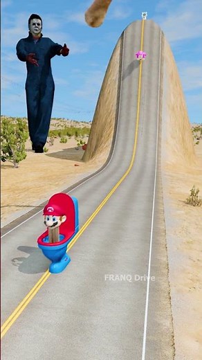 Skibidi Toilets, Freddy & Smiling Critters VS Spinning Axe Trap Hill Crush – BeamNG.drive