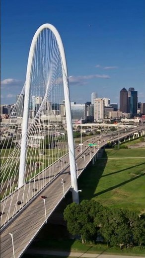 Margaret Hunt Hill Bridge 🌉 Dallas Texas | Iconic Dallas Skyline View #shorts