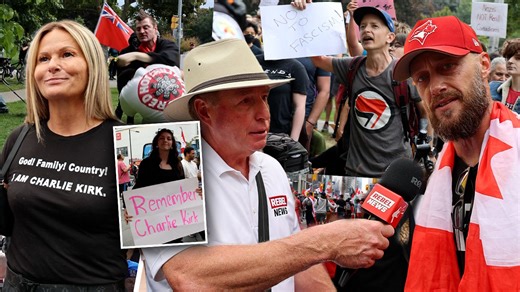 Far-left protesters attack pro-Canada demonstrators in Toronto