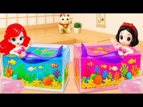 Ocean Princess Cake 🧜‍♀️ おいしいミニチュア虹色マーメイドプリンセスケーキ 🧜‍♀️ Sweet Japan