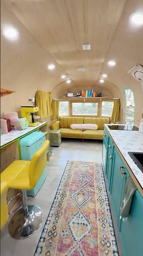 This colorful Airstream renovation is the perfect getaway! #shorts