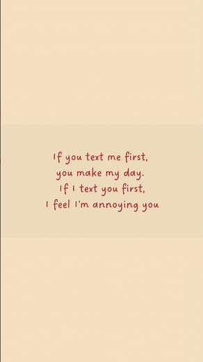 if you text me first, and if I text you first