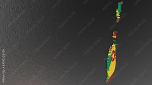 Grenada map 3d. 3d map of Grenada.