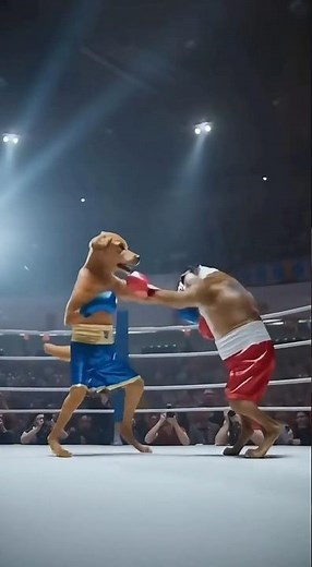 Golden Retriever vs Bulldog: Epic Boxing Main Event! #DogBoxing #GoldenRetriever #Bulldog