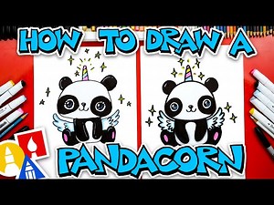 How To Draw A Pandacorn (Panda Unicorn) - Videos For Kids