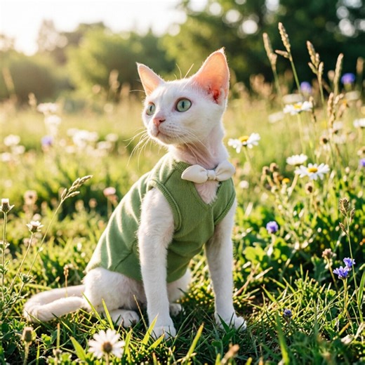 Handmade Sphynx Cat Clothes Green Ribbed Knit Vest With Bowtie, Soft Breathable Hairless Cat Sweater for Devon Rex & Cornish Rex Pet Outfit - Etsy