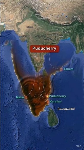 4 DISTRICT OF PUDUCHERRY AND LOCATIONS#geographythroughmaps #puducherry#mappingupsc #yt #upsc #map