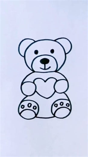 202K views · 1.1K reactions | Cute teddy 笠 drawing tutorial  . #trendingreelsvideo #drawingideas #creativity #teddybear #viralreelschallenge #fbreelsfypシ゚ | Easy drawing for kids24 | Facebook