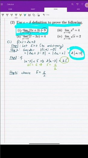 Epsilon-Delta Limit Proof: lim (2x + 3) = 9 | Step-by-step #Calculus #Limits #Continuity #Math