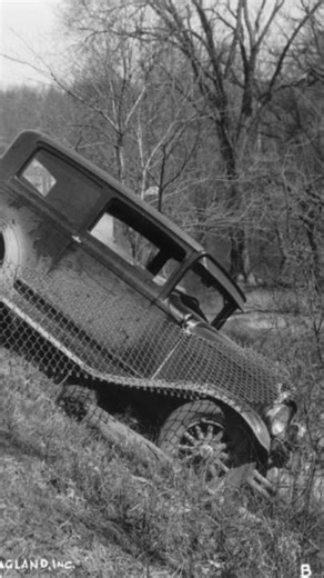 Car Crashes Through Fence and Down Embankment — 1930