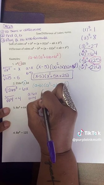 Sum and Difference of cubes examples | difference