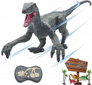 UFULMN Remote Control Dinosaur Toys for Boys Kids Girls Electronic RC Robot Toy Walking Roaring Velociraptor Jurassic Dino Rechargeable Raptor Blue - Walmart.com
