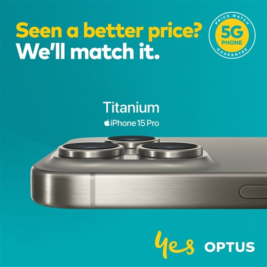 5K views · 37 reactions | Seen a great price on iPhone 15? We’ll match it with our 5G Phone Price Match Guarantee: bit.ly/3P1Sfcg Experience iPhone at its best with exceptional and durable materials, super-high-resolution photos and Dynamic Island. T&Cs and exclusions apply. 5G available in select areas (excl. NT) and on select plans. Check website for offer and coverage details. | Optus | Facebook