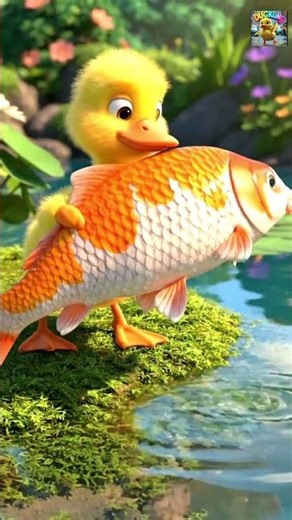 duckling saves stranded fish #cuteduckling #duck #cartoon