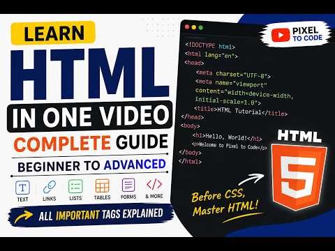 Learn HTML in One Video | Complete Beginner to Advanced Guide