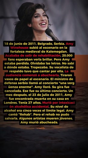 AMY WINEHOUSE ABUCHEADA EN SU ÚLTIMO CONCIER