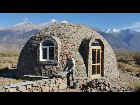 This man is building a perfect round stone house in just a few days! From start to finish!