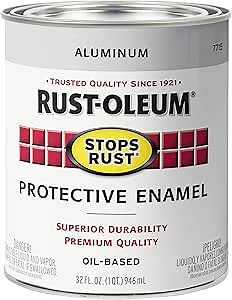 Rust-Oleum 7715502 Stops Rust Brush On Paint, Quart, Metallic Aluminum (Pack of 1)