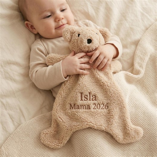 Personalized Baby Lovey, Custom Embroidered Bear or Lamb Blanket, Infant Security Blanket, Newborn Gift, Baby Shower Gift - Etsy
