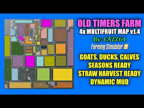 Old Timers Farm 4x Multifruit Map v1.4 "Map Review" Farming Simulator 19