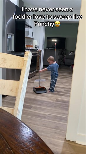 Pawpaw Babysitting: Teaching Grandson to Sweep