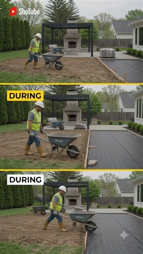 Backyard Concrete Patio Installation Visual