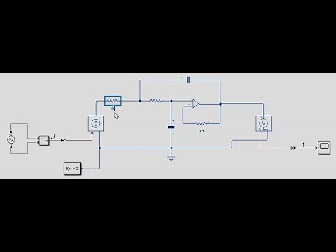 Active second order lowpass filter frequency response using SIMULINK/SIMSCAPE