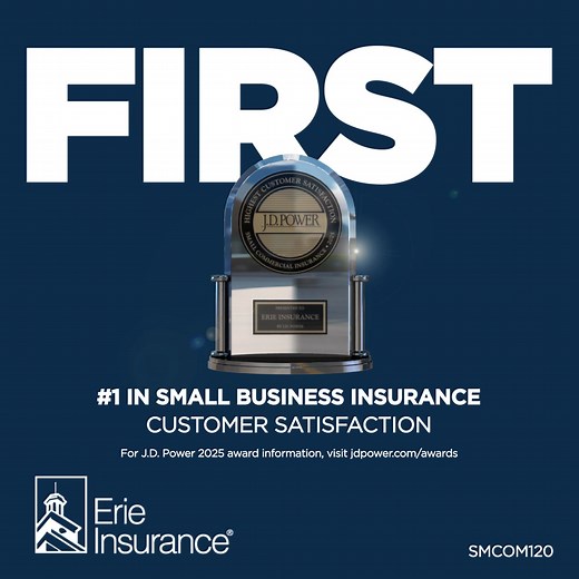 FIRST isn't just where we landed. It's how we lead--by putting small businesses first. Thanks to you, we're ranked #1 in customer satisfaction. See why small businesses trust Erie Insurance. | Erie Insurance