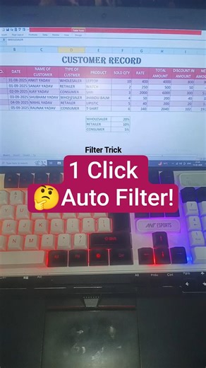 Ctrl + Shift + L Excel Filter Shortcut | Office Pro Trick 💼🔥