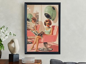 Retro Salon Wall Art, Vintage Beauty Salon Decor, Mid-century Modern Poster, Stylish Hair Salon Artwork, 1950s Salon Print, Glamorous Salon - Etsy