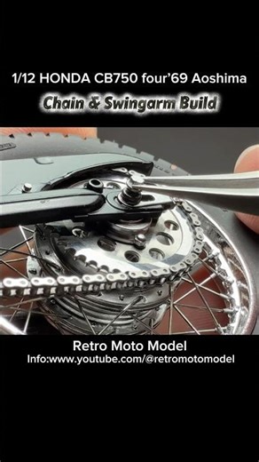 1/12 HONDA CB750 four’69 aoshima scale model | Chain & Swingarm Build