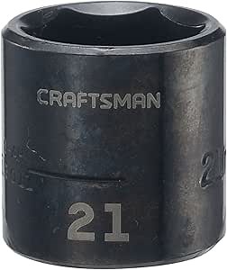 CRAFTSMAN Impact Socket, Shallow, SAE, 3/8 in. Drive, 21MM (CMMT13011)