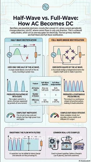 AC to DC Conversion Explained: Half Wave vs Full Wave Rectifier