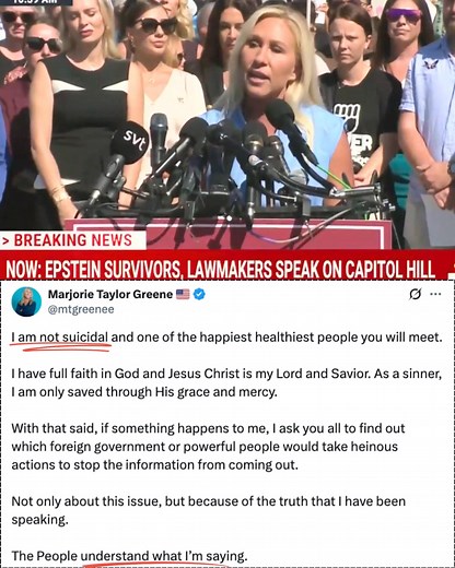 Marjorie Taylor Greene is breaking away from the MAGA movement. Despite calling herself “100% Pro-Life, Pro-Gun, Pro-Trump,” she’s started dissenting from party lines, including calling the war in Gaza a “genocide” and supporting a petition to release all documents related to Jeffrey Epstein. In a recent interview, she stressed she works for her district, not the party, and pushed back against attempts to pressure her votes or threaten her with primaries. While she still calls Trump her “favorit