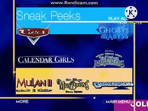 Sneak Peeks Menu to Scary Movie 3 2004 DVD (March 30, 2004 version)