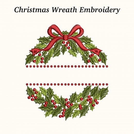 Christmas Wreath Embroidery Design: Holiday Greenery Pattern (EMB Included) - Etsy