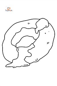 Fried Donut coloring page ♥ Online and Print for Free!
