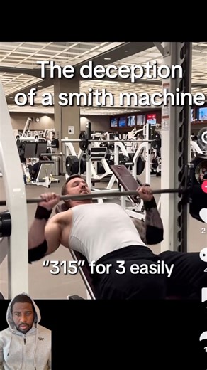 The strength gained from a smith machine doesn’t necessarily transfer over to free weights. The reason for this is smith machines focus on the primary muscles and don’t necessarily use the stabilizing muscles. However, the opposite is true in that the free weight bench strength transfers over to the smith machine. Smaller muscles are not used as much in smith machines because the rack provides the stability. #smithmachine #freeweights #functionalfitness #strengthworkout | Ayo Avery Training